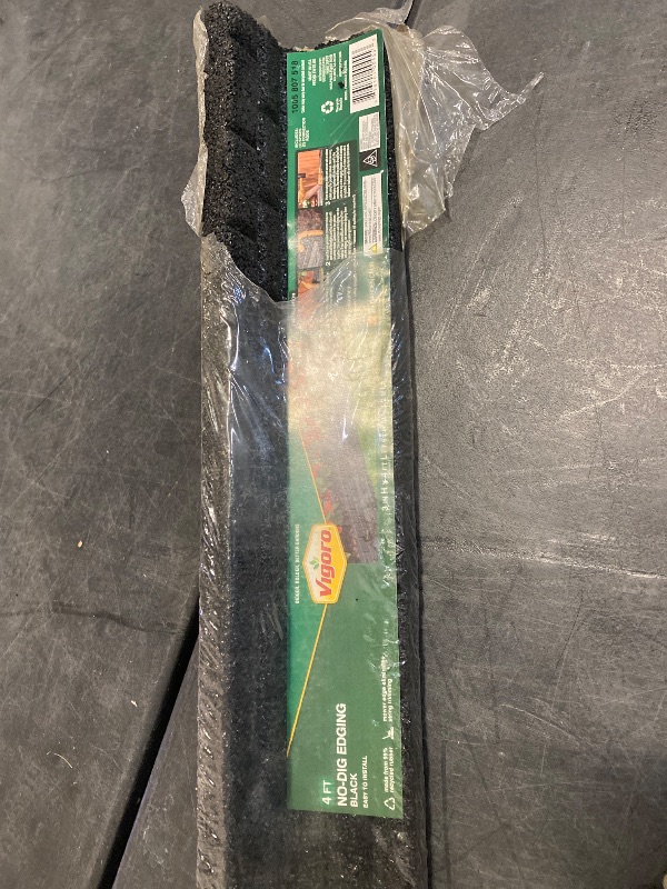 Photo 1 of 48 in. X 3 in. X 3 in. Black Brickface Rubber Landscape Edging