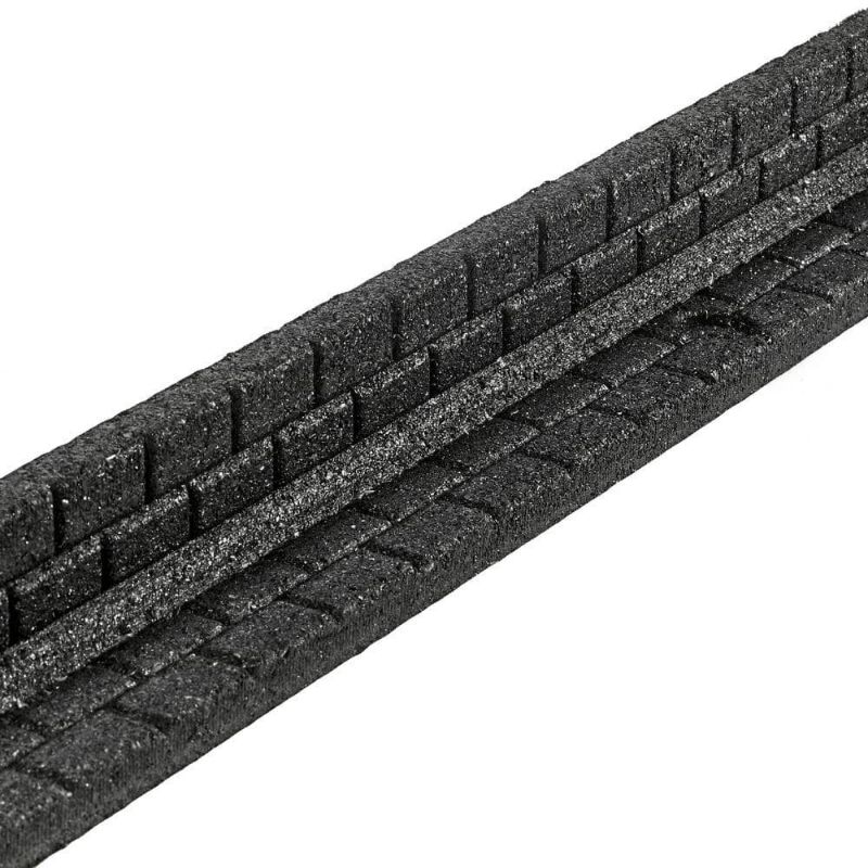 Photo 1 of 48 in. X 3 in. X 3 in. Black Brickface Rubber Landscape Edging