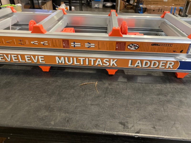 Photo 1 of A Frame 6 Step Ladder,22 ft. Reach Extension Ladder with Stabilizer Bar, Wheels, 330 lbs. Security Multi Position Ladder