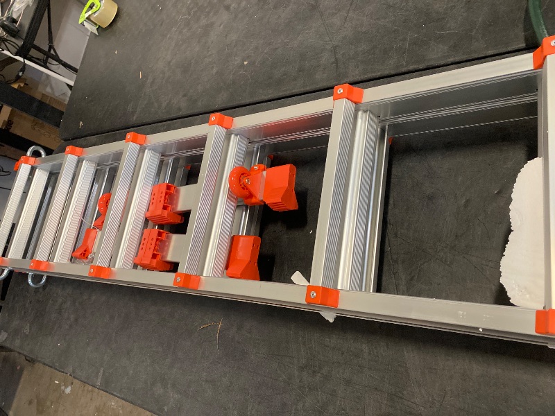 Photo 1 of A Frame 6 Step Ladder,22 ft. Reach Extension Ladder with Stabilizer Bar, Wheels, 330 lbs. Security Multi Position Ladder