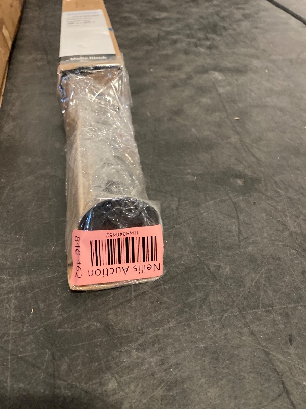 Photo 1 of 36 in. - 66 in. Telescoping 3/4 in. Curtain Rod Kit in Matt Black with Trumpet Finial