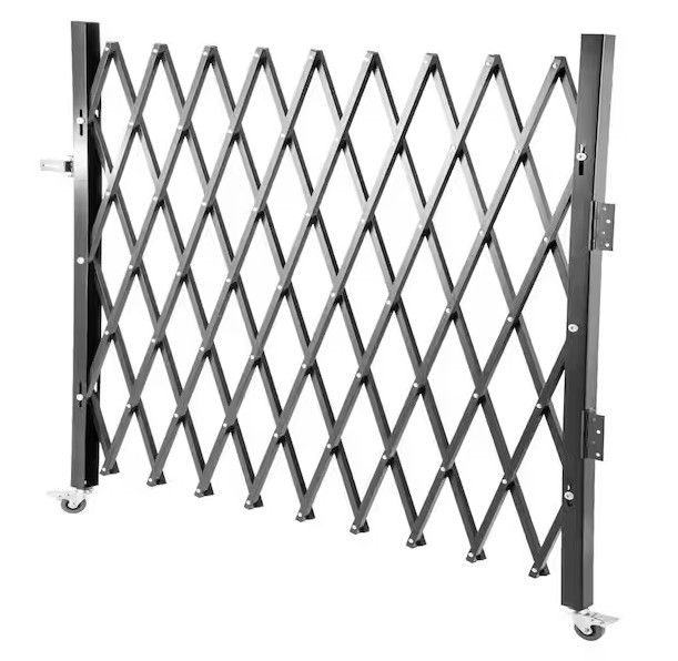Photo 1 of Single Folding Security Gate 51.57 in. H x 74 in. W Steel Accordion Fold Door Gate with Padlock Garden Fence