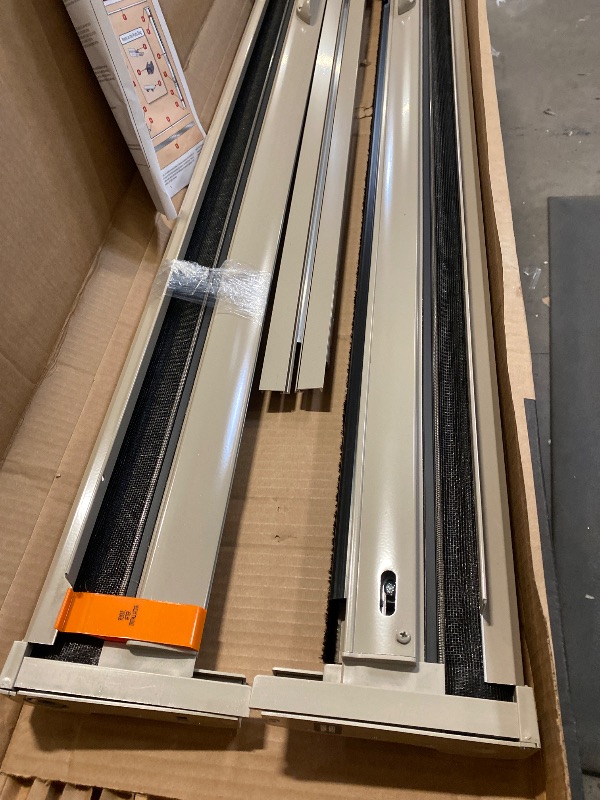 Photo 1 of 72 in. X 78 in. LuminAire Sandtone for Double Entry Door 68 in.-72 in. Universal Handed Aluminum Retractable Screen Door