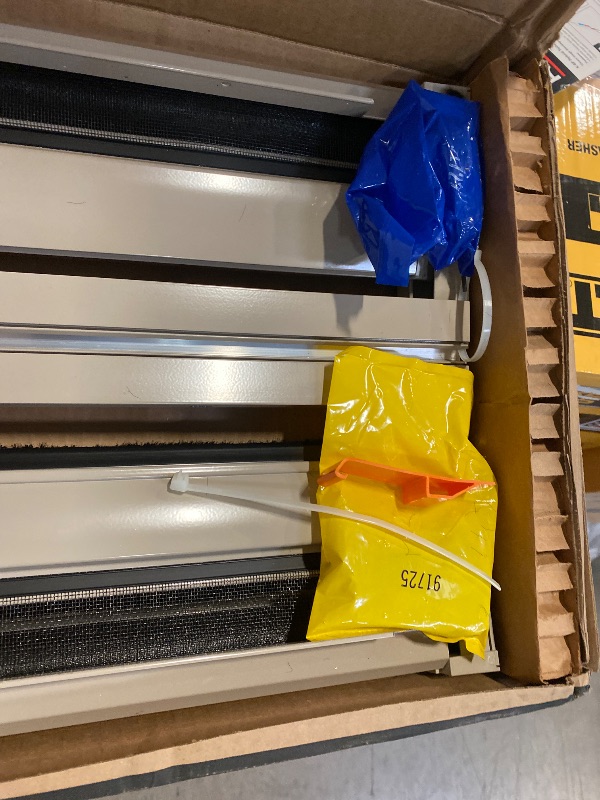 Photo 1 of 72 in. X 78 in. LuminAire Sandtone for Double Entry Door 68 in.-72 in. Universal Handed Aluminum Retractable Screen Door