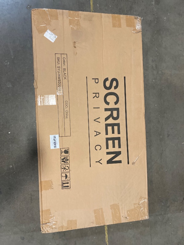 Photo 1 of 72 in. x 47 in. Black Outdoor Metal Privacy Screen Raised Planter Box Wall Decor