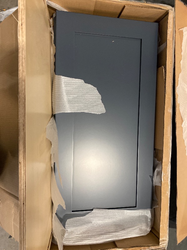 Photo 1 of Avondale 15 in. W X 12 in. D X 30 in. H Ready to Assemble Plywood Shaker Wall Kitchen Cabinet in Ink Blue