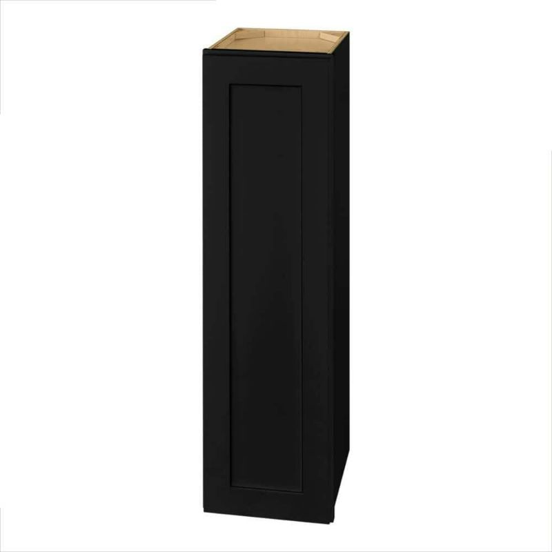 Photo 1 of Avondale 12 in. W x 12 in. D x 42 in. H Ready to Assemble Plywood Shaker Wall Kitchen Cabinet in Raven Black