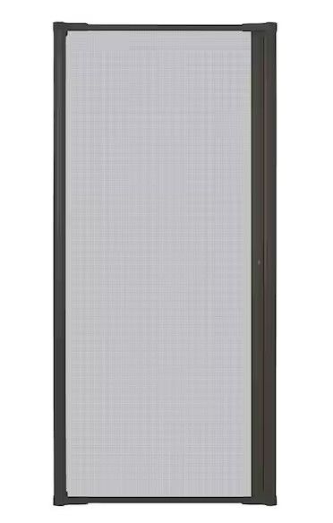 Photo 1 of 36 in. x 80 in. LuminAire Bronze for Single Entry Door 32 in.-36 in. Universal Handed Aluminum Retractable Screen Door