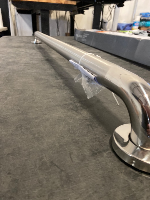 Photo 1 of 42 in. X 1-1/2 in. Concealed Peened ADA Compliant Grab Bar in Polished Stainless Steel