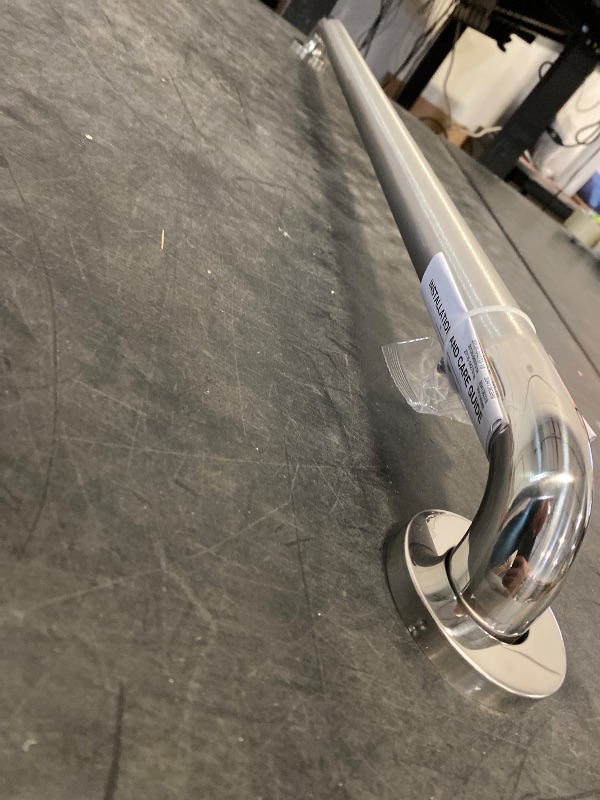 Photo 1 of 42 in. X 1-1/2 in. Concealed Peened ADA Compliant Grab Bar in Polished Stainless Steel