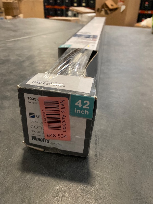 Photo 1 of 42 in. X 1-1/2 in. Concealed Peened ADA Compliant Grab Bar in Polished Stainless Steel