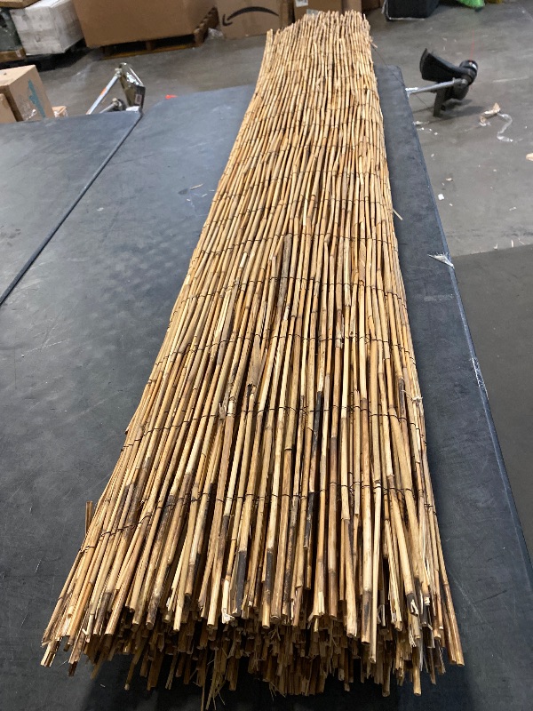 Photo 1 of 6 ft. H x 16 ft. L Carbonized Split Bamboo Fencing