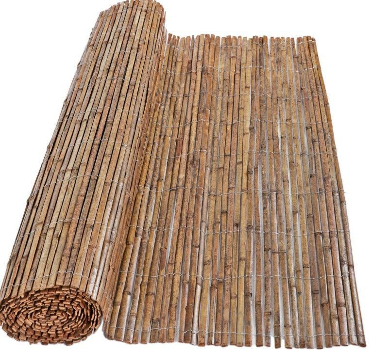 Photo 1 of 6 ft. H x 16 ft. L Carbonized Split Bamboo Fencing