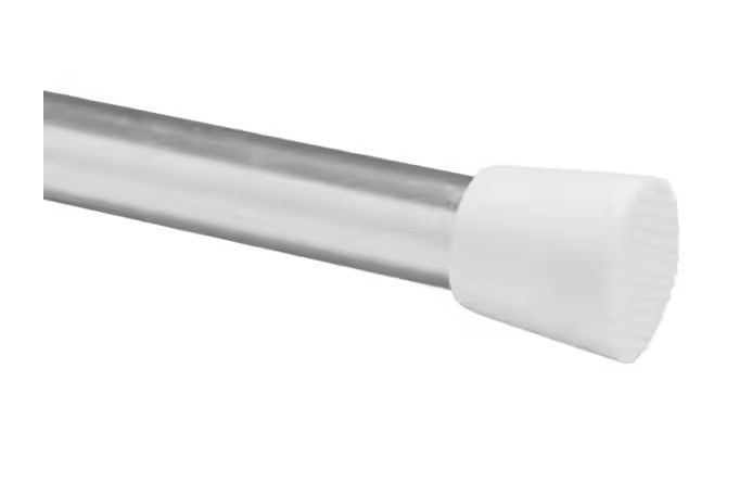 Photo 1 of 48 in.-75 in. Tension 5/8 in. Curtain Rod Kit in Chrome