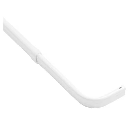 Photo 1 of 48 in.-84 in. 2 Pack Curtain Rod in White