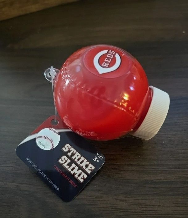 Photo 1 of Box of MLB Cincinnati Reds Strike Slime Qty 12 Each Baseball Container is Sealed
