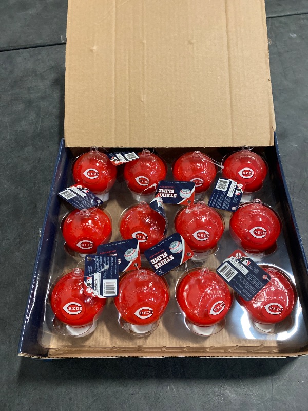 Photo 1 of Box of MLB Cincinnati Reds Strike Slime Qty 12 Each Baseball Container is Sealed
