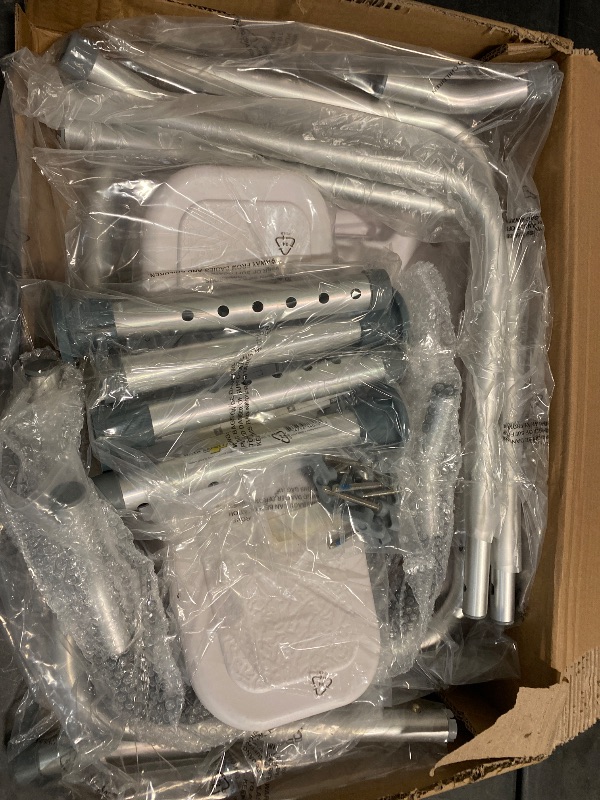 Photo 1 of Essential Medical Supply Height Adjustable Shower and Bath Bench with Back, Padded Arms and Textured Seat - Perfect Shower Chair for Inside Shower or Tub for Seniors and Adults - Supports 300lbs.