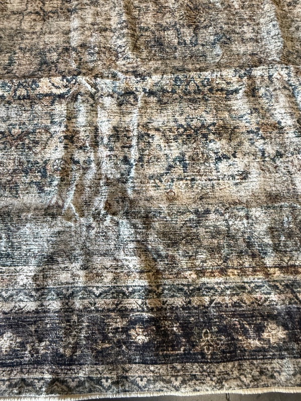 Photo 1 of Area Rug 8x10 Washable Rug Brown Vintage Traditional Mat Distressed Indoor Foldable Thin Retro Accent Floral Non Slip Carpet Living Room Dining Room Office