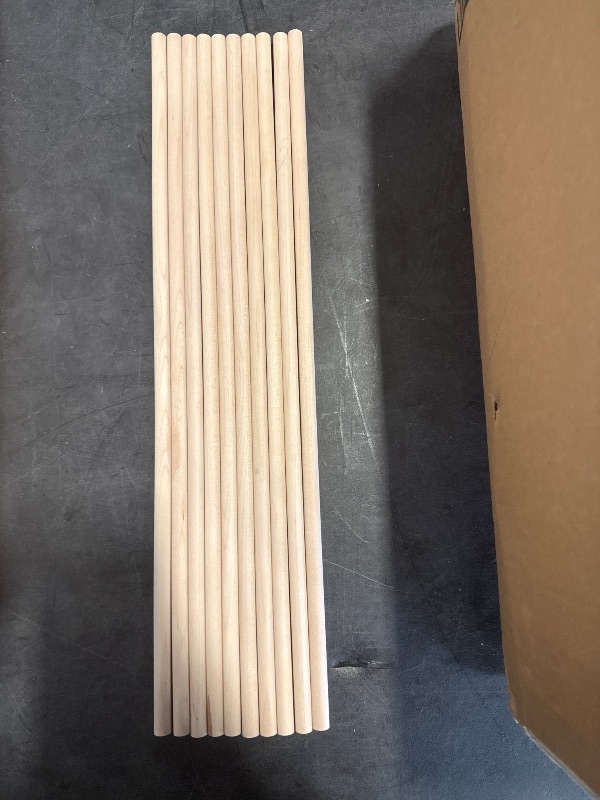 Photo 1 of 10PCS Dowel Rods Wood Sticks Wooden Dowel Rods - 3/8 x 17.5 Inch for Crafts, Hardwood Dowel Rod Assortment, Wooden Rod Sticks Doweling Rods DIYers.