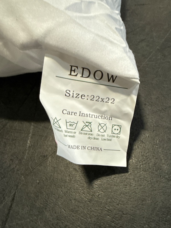 Photo 1 of EDOW Throw Pillow Insert, Set of 2 Down Alternative Polyester Square Form Decorative Pillow, Cushion,Sham Stuffer. (White, 22x22)