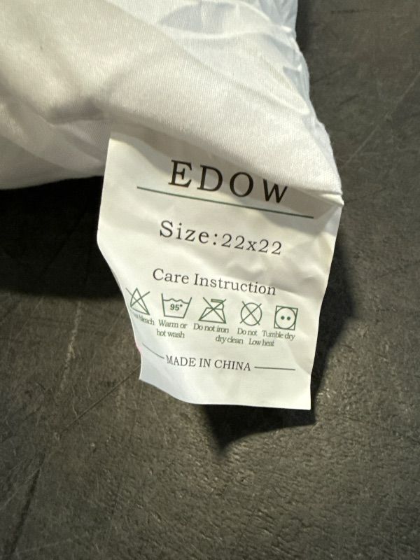 Photo 1 of EDOW Throw Pillow Insert, Set of 2 Down Alternative Polyester Square Form Decorative Pillow, Cushion,Sham Stuffer. (White, 22x22)
