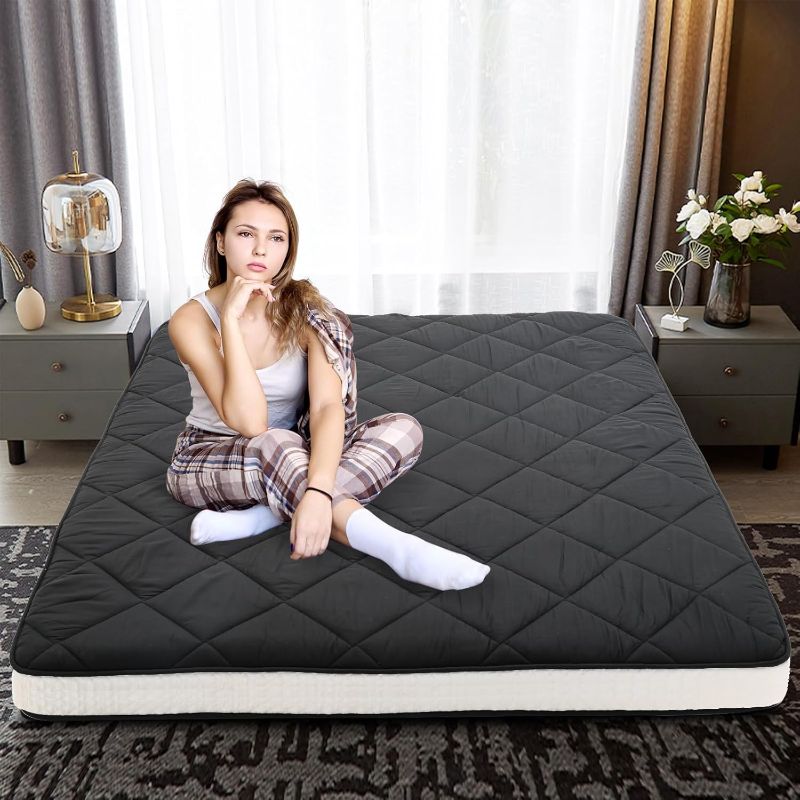 Photo 1 of DoCred Full Size Futon Mattress, Extra Thick Foldable Japanese Floor Mattress Memory Foam Sleeping Pad for Adults - Roll Up Mattress Tatami Mat Folding Sleeping Pad Breathable Floor Lounger Guest Bed