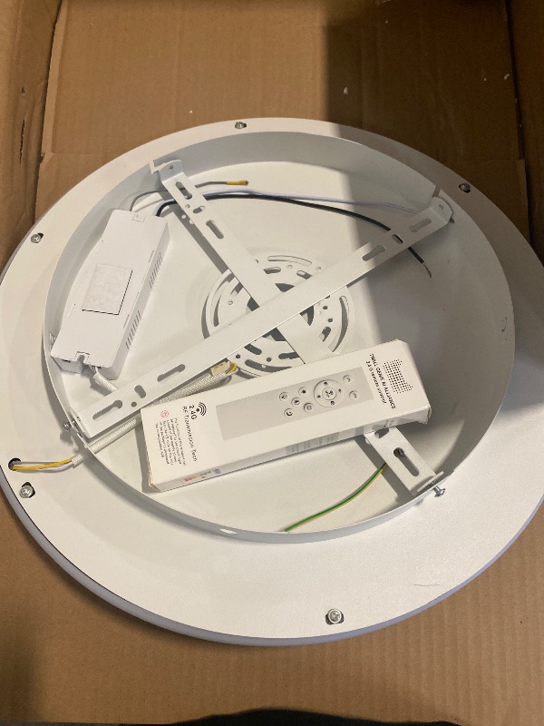 Photo 1 of AOMEI 16-inch Round 3CCT Adjustable Ceiling Light - 40W 3000K/4000K/6000K Full Spectrum Flush Mount for Nursery & Wardrobe (Black)
