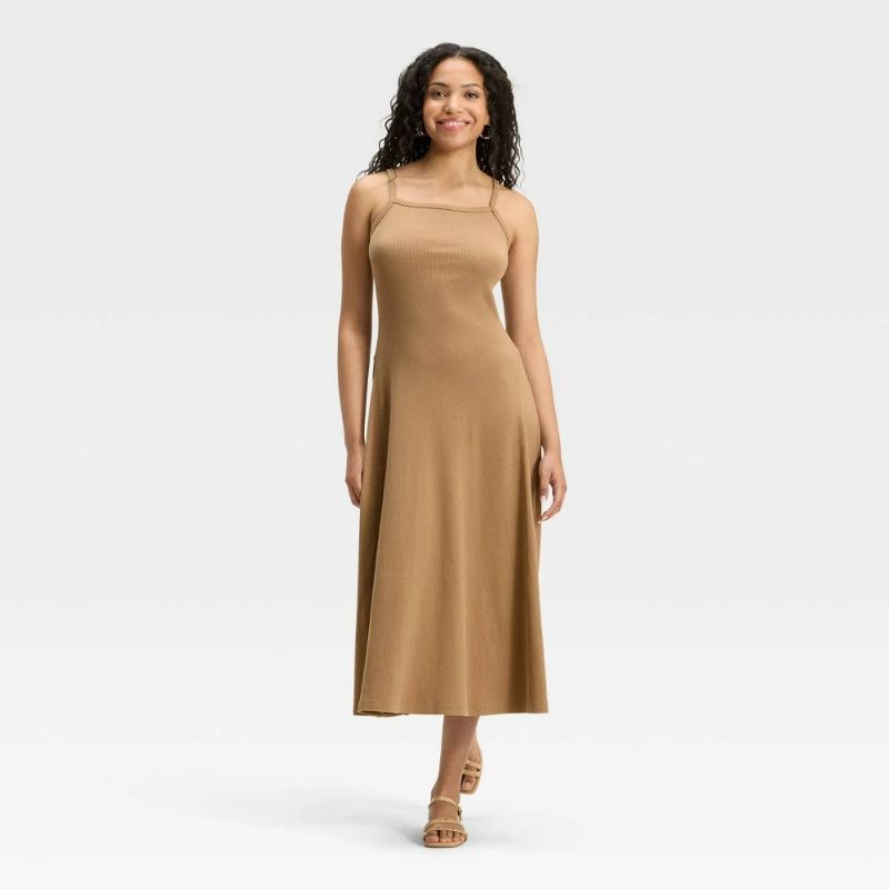 Photo 1 of Size XL Women's Ribbed Maxi a-Line Dress - Universal Thread™ Brown XL