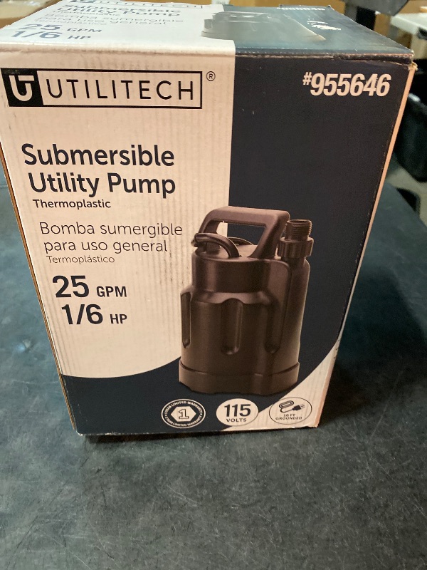 Photo 1 of 1/6-HP 115-Volt Thermoplastic Submersible Utility Pump