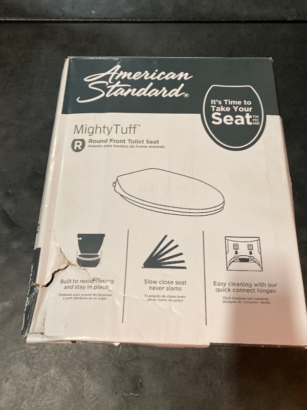 Photo 1 of American Standard MightyTuff Plastic White Round Soft Close Toilet Seat