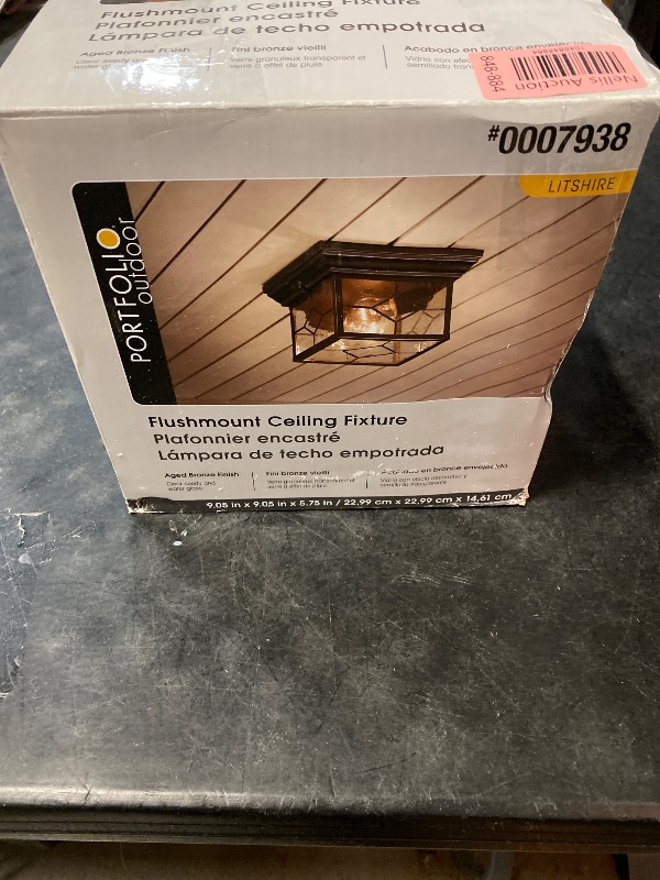 Photo 1 of Project Source Litshire 2 -Light 9.05-in Oil rubbed Bronze Indoor/Outdoor Flush Mount Light