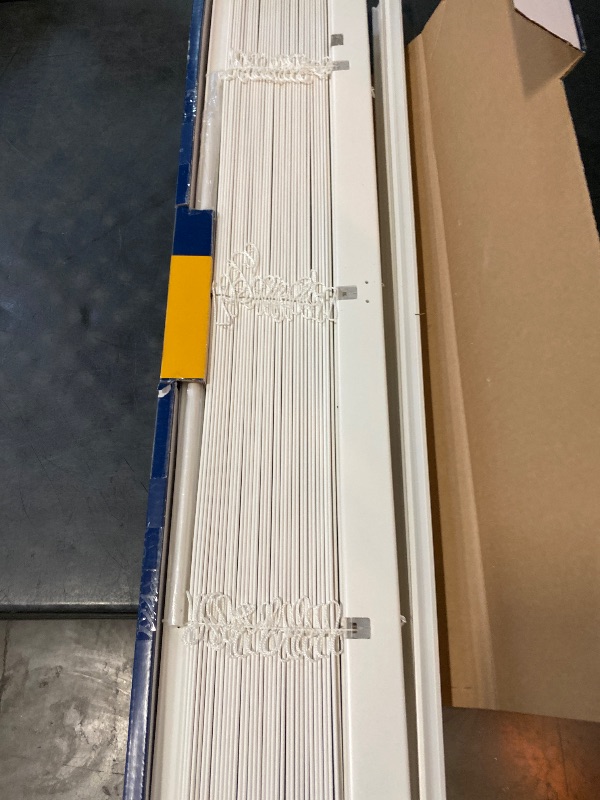 Photo 1 of LEVOLOR Trim+Go 2-in Slat Width 34-in x 64-in Cordless White Faux Wood Room Darkening Horizontal Blinds