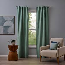 Photo 1 of allen + roth 84-in Kale Room darkening Thermal lined Back tab/Pinch pleat/Rod pocket Curtain panel pair