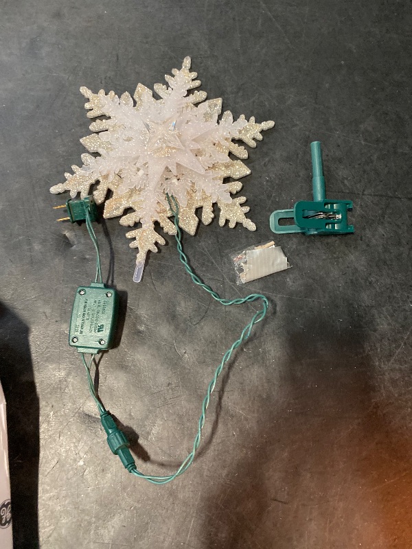 Photo 1 of Holiday Classics Silver Glittered Snowflake Tree Topper