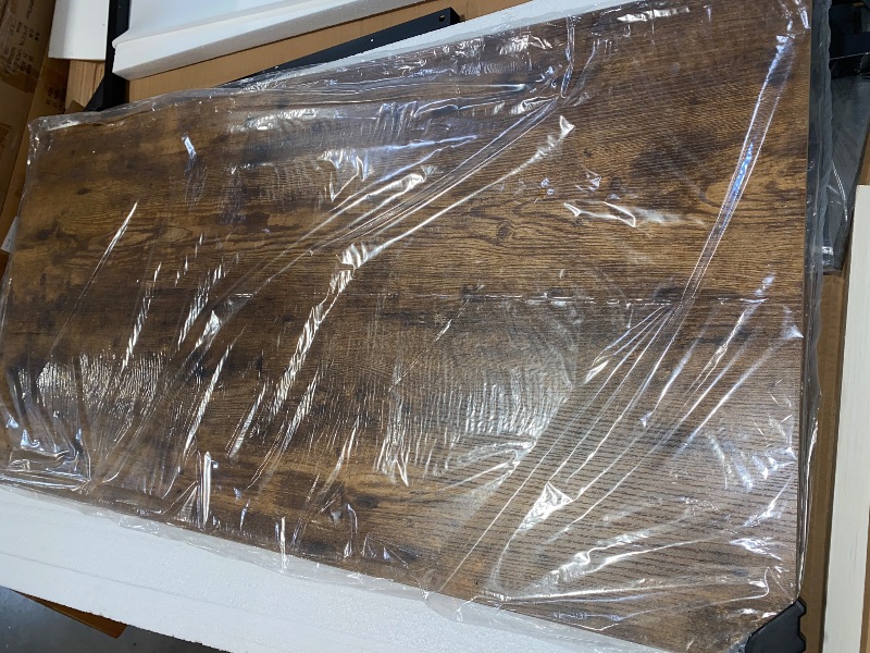 Photo 1 of  Computer Desk 47 Inch Writing Desk with Storage Bag Iron Hook Metal Frame for Home, Rust
