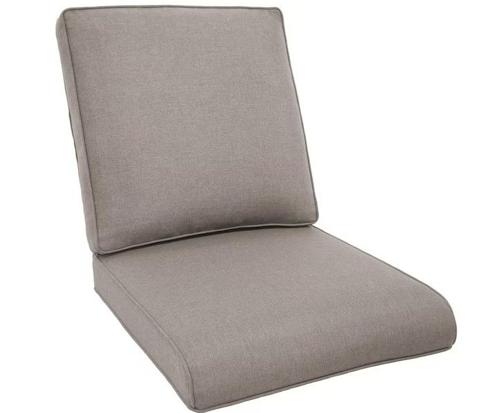 Photo 1 of Modern 22 in. x 25 in. 2-Piece Deep Seating Outdoor Lounge Chair Cushion Set in Gray (2-Piece)