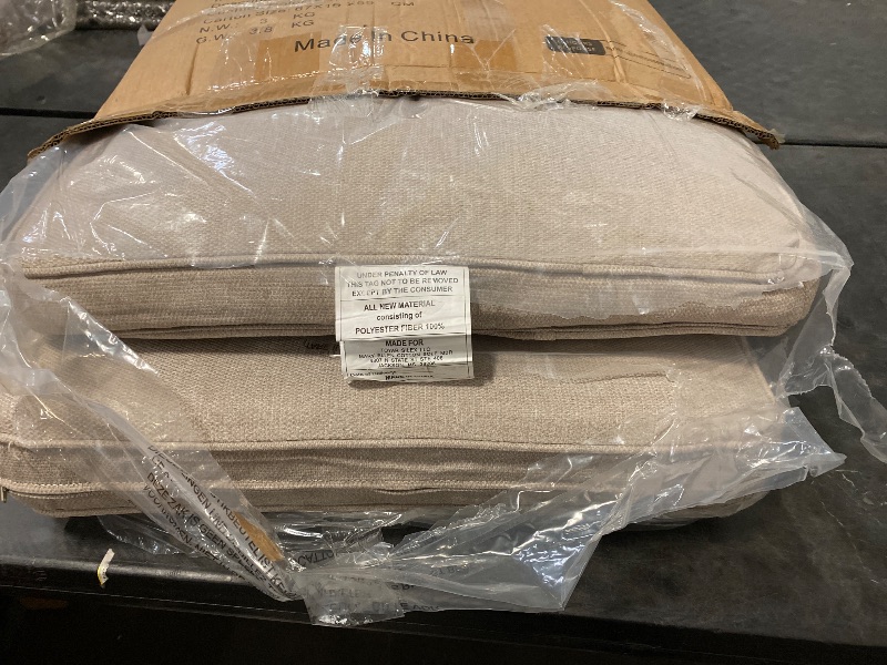 Photo 1 of Modern 22 in. x 25 in. 2-Piece Deep Seating Outdoor Lounge Chair Cushion Set in Beige with Center Button (2-Piece)