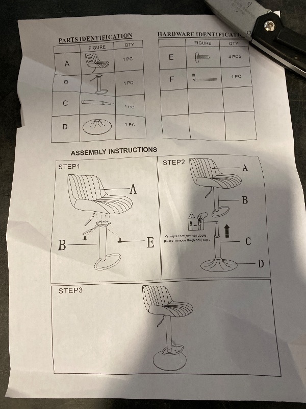 Photo 1 of AWQM Modern Bar Stool Adjustable Faux Leather Upholstered Swivel
