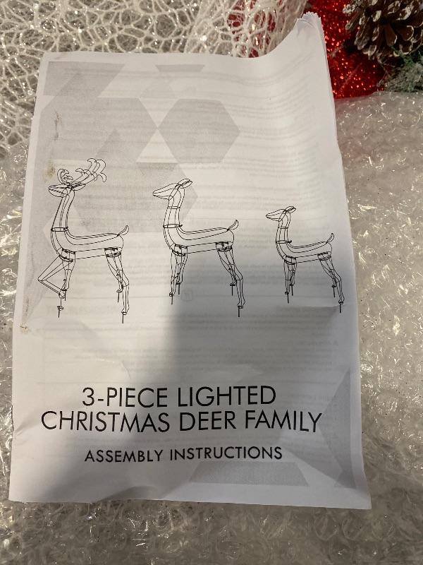 Photo 1 of Best Choice Products 4ft 3-Piece 2D Lighted Christmas Deer Family Set, Large Outdoor Yard Reindeer Holiday Decoration with 175 LED Lights, Stakes, Zip Ties - Silver
