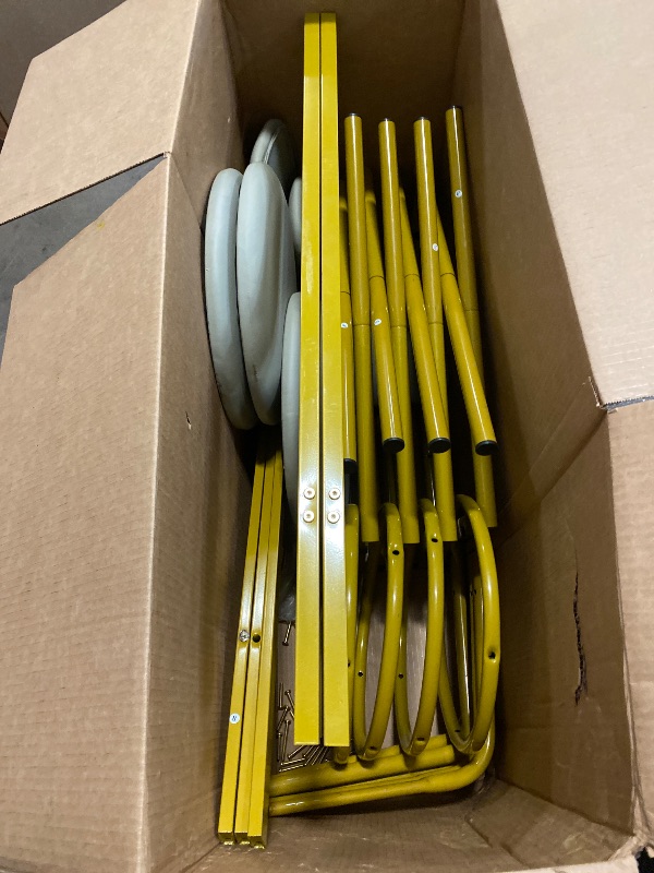 Photo 1 of Lamerge Bar Table Set for 4 Kitchen Table and Chairs Set, Industrial Dinner Table with 4 PU Upholstered Stools Kitchen Pub Table for Kitchen, Space Saving, Restaurant, Gold and White
