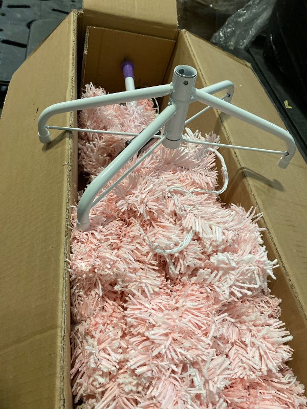 Photo 1 of 4.5ft Small Pink Christmas Tree - 120 LED Lights 350 Pink Branch Tips Artificial Christmas Tree with Remote Timer - Xmas Girls Room
