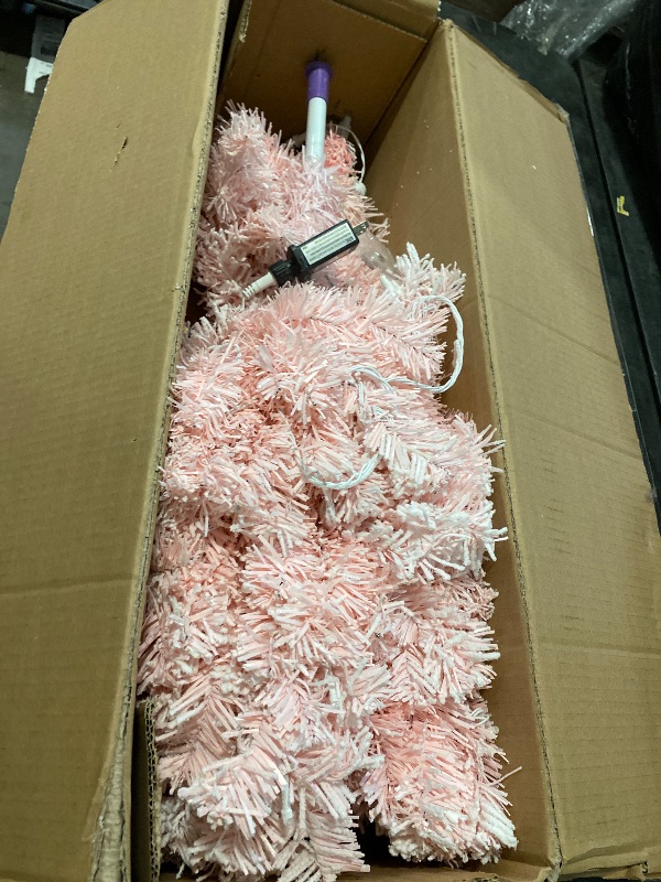 Photo 1 of 4.5ft Small Pink Christmas Tree - 120 LED Lights 350 Pink Branch Tips Artificial Christmas Tree with Remote Timer - Xmas Girls Room
