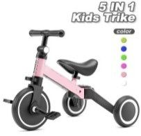 Photo 1 of 5 in 1 Kids Tricycle for 1-4 Year Olds, Toddler Bike Kids Trike for Balance Training, Baby Bike for Boy Girl