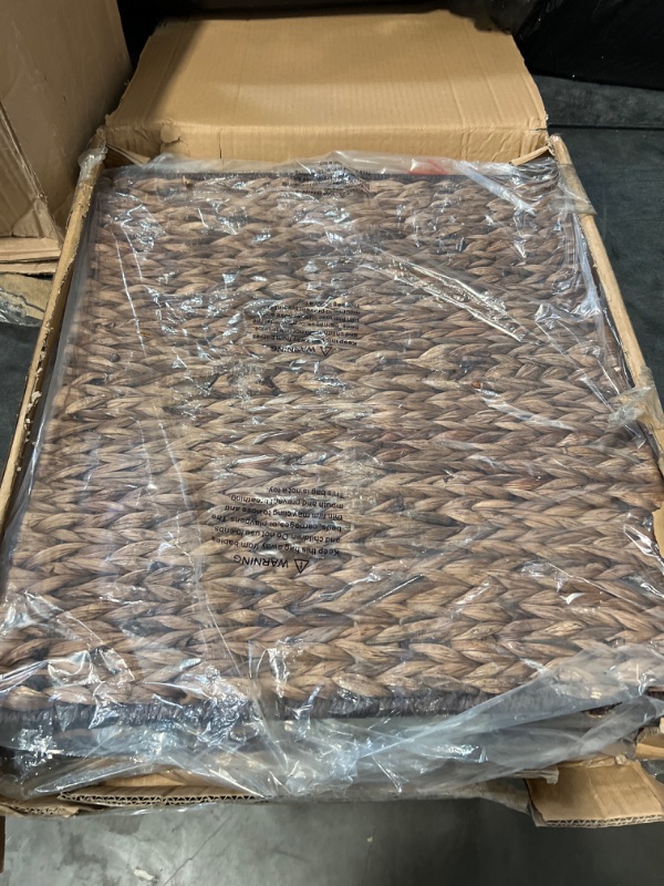 Photo 1 of Laundry Hamper with Lid and Removable Liner Bag, Handwoven Natural Hyacinth Clothes Hamper with Heightened Feet, Wicker Laundry Basket for Clothes and Towels Large, 2-sections