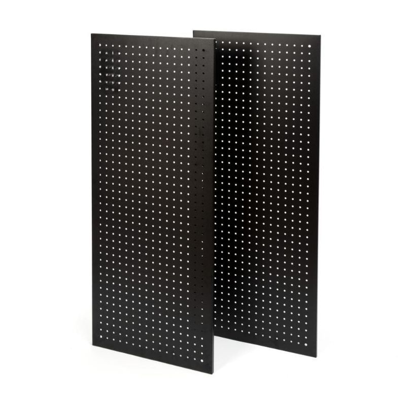 Photo 1 of 18 in. H x 44 in. W Black Steel Pegboard (2-Pack)