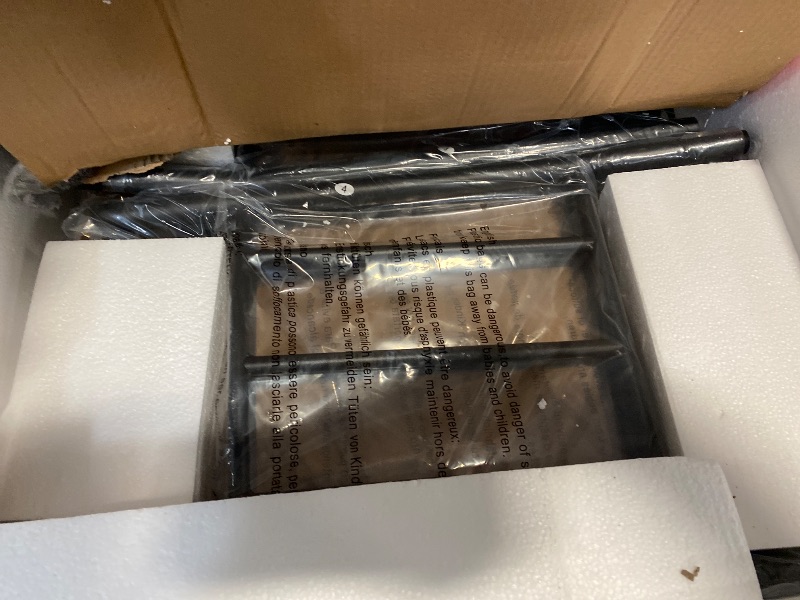 Photo 1 of AWQM 4 People Round Table Set, Wooden Dining Room Round Table and Chairs Set with Metal Frame with 4 PU Upholstered Chairs for Kitchen, Apartment, Dining Room, Brown
