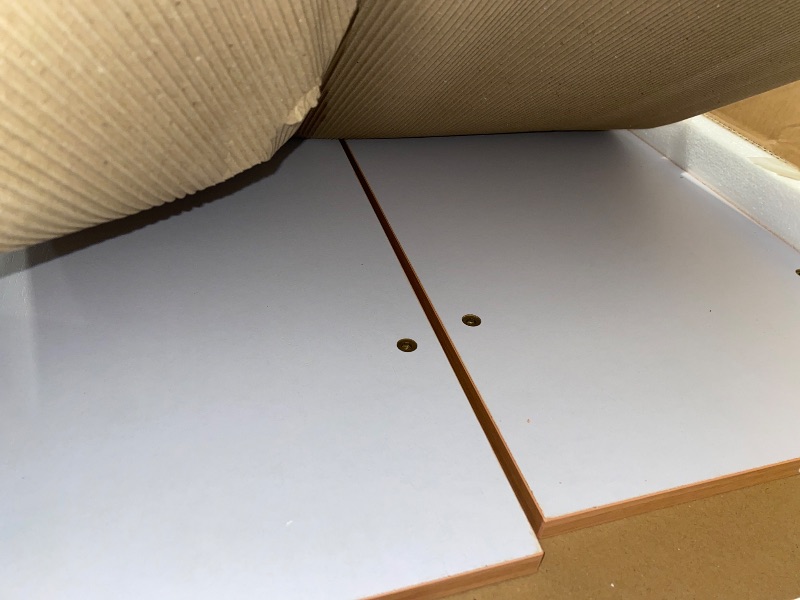 Photo 1 of AWQM 43.3" Dining Table Set for 4, Kitchen Dining Table with 2 Benches, Dining Room Table Set with Metal Frame & Thickened Board for Kitchen, Restaurant, Oak