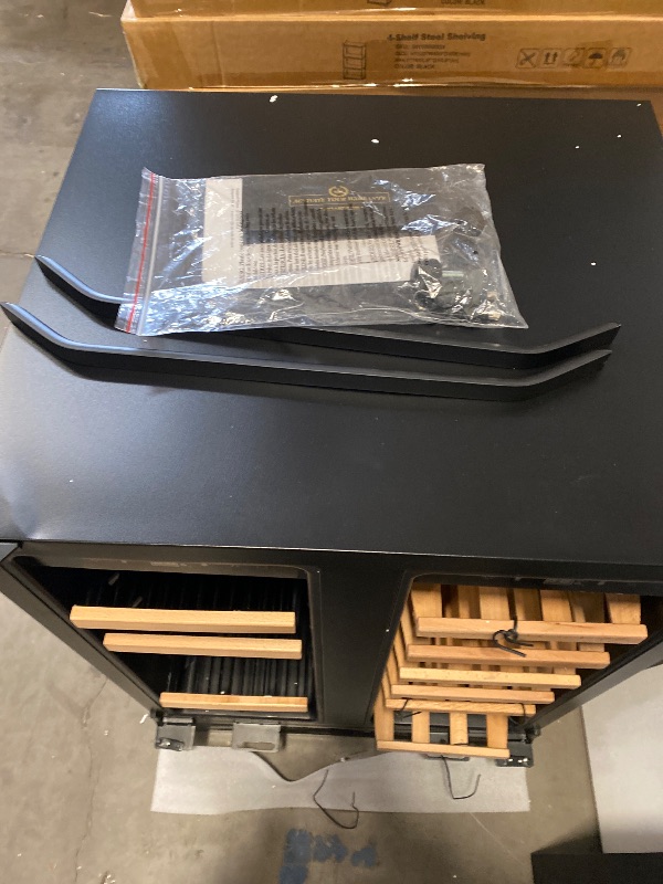 Photo 1 of 24 in. Dual Zone 18-Wine Bottles and 88-Can Built-In and Freestanding with French Door Beverage and Wine Cooler in Black
