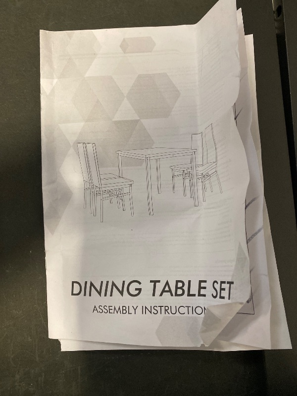 Photo 1 of Hooseng 5 Piece Dining Table Set for 4, Small Faux Marble Kitchen Table with 4 Velvet Chairs, Modern Dining Room Table Set for Small Space, Breakfast Nook, Dinette